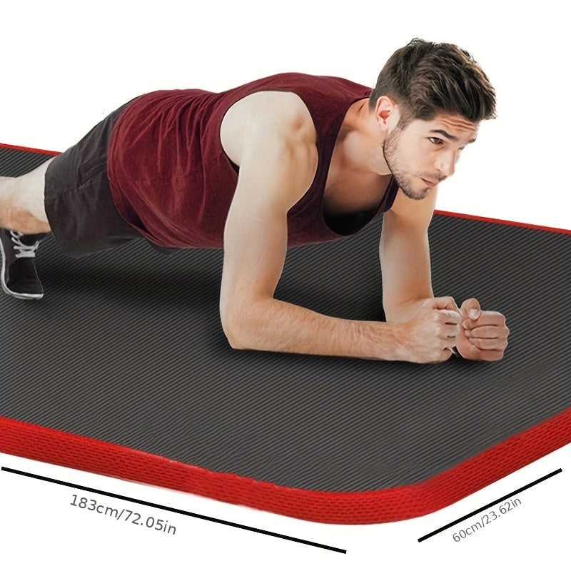 1pc, Yoga Mat (183cm*60cm/72.05in*23.62in), Non-Slip Fitness & Pilates Exercise Mat, Waterproof And Sweatproof, Comfortable, Thickness (15mm/0.59in), Home Gym Equipment, Bodybuilding Sports Accessory