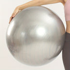 1pc Extra Large Thickened Yoga Ball, Silvery PVC Fitness Ball for Balance and Sensory Training, Adult Exercise Equipment with Air Pump and Nozzle Included