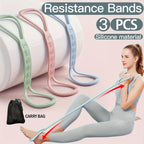 3pcs Silicone Resistance Bands Set, Non-Slip Medium Tension Stretch Straps for Fitness, Yoga, Strength Training, Home & Outdoor Exercise Equipment for Men and Women, Gym Accessories