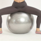 1pc Extra Large Thickened Yoga Ball, Silvery PVC Fitness Ball for Balance and Sensory Training, Adult Exercise Equipment with Air Pump and Nozzle Included