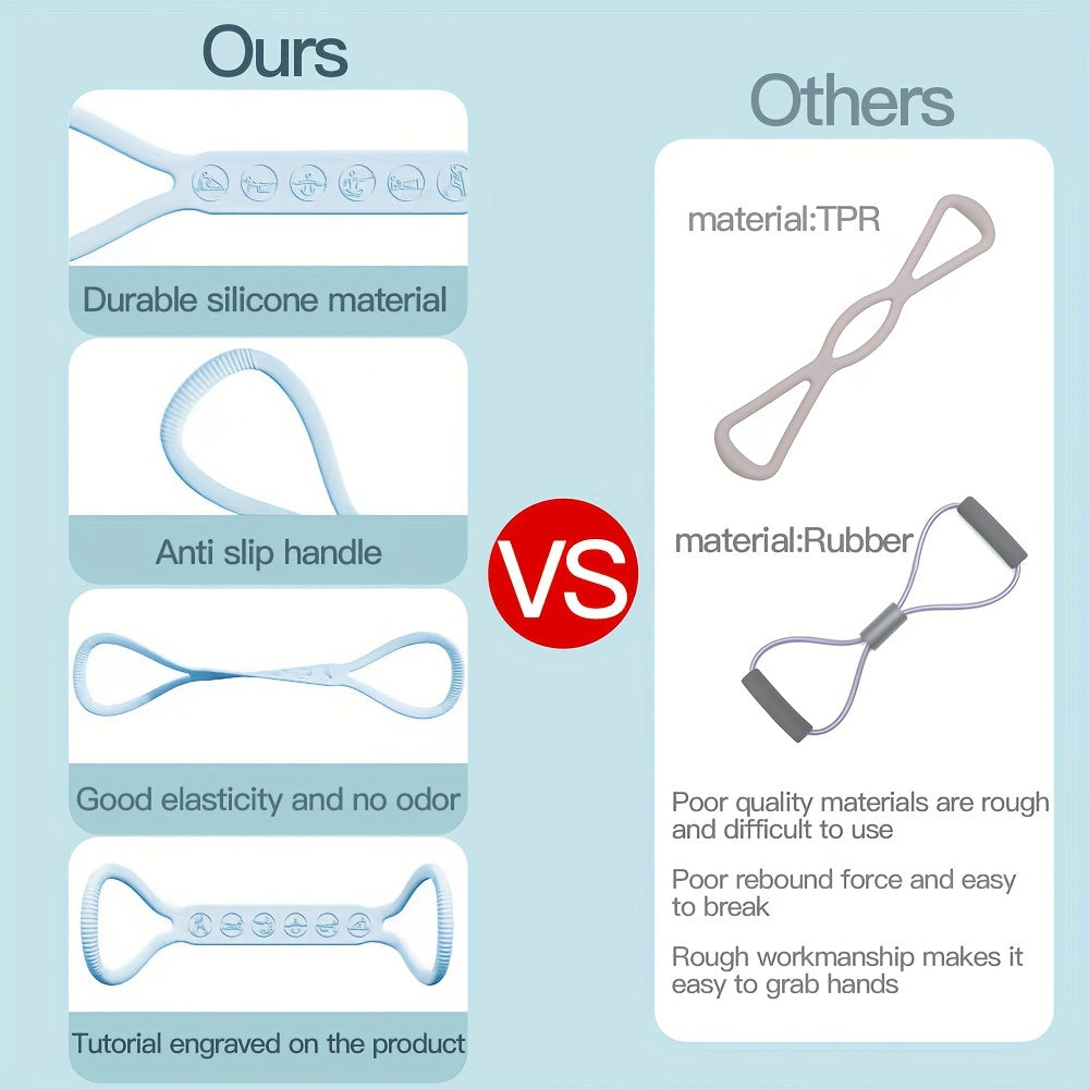 3pcs Silicone Resistance Bands Set, Non-Slip Medium Tension Stretch Straps for Fitness, Yoga, Strength Training, Home & Outdoor Exercise Equipment for Men and Women, Gym Accessories