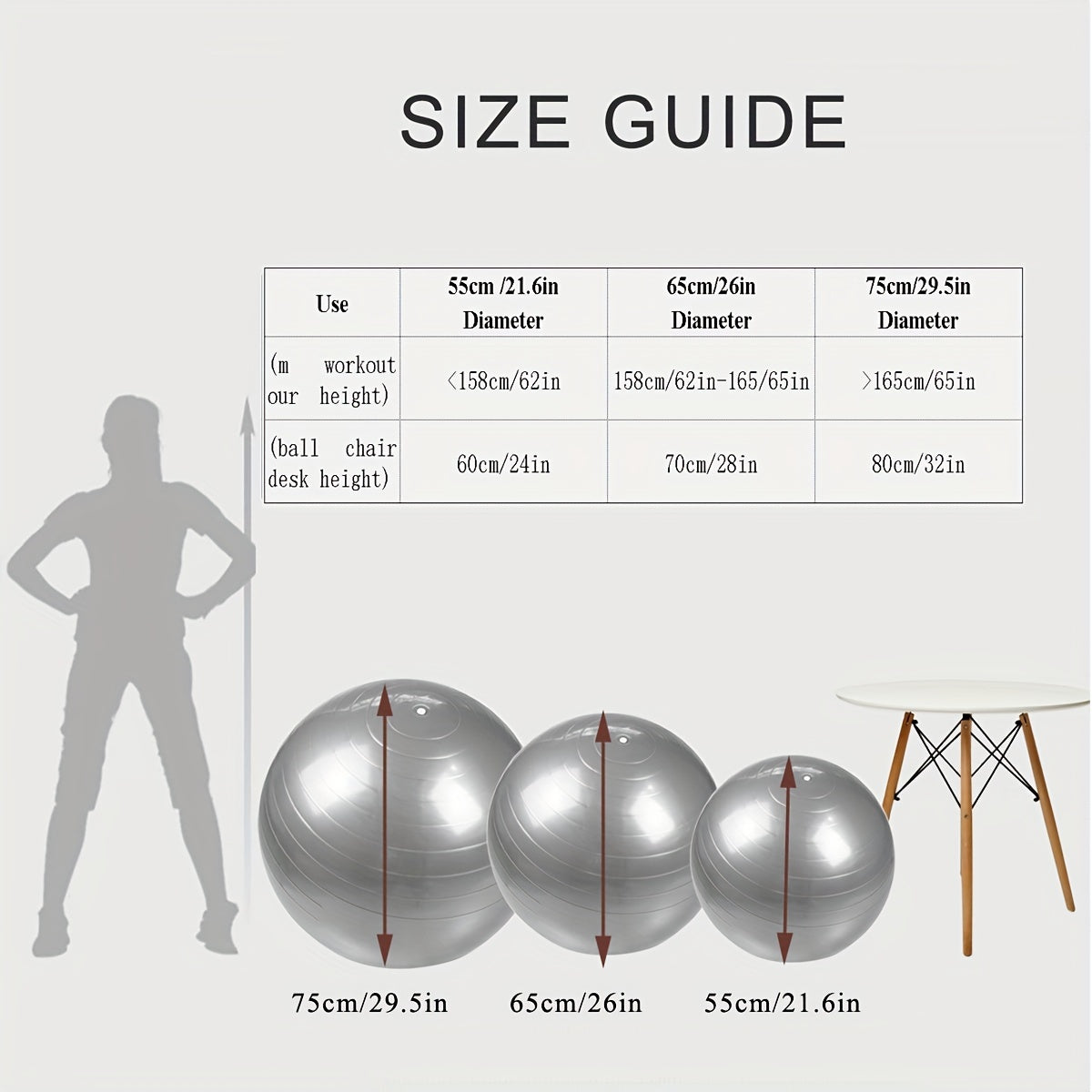 1pc Extra Large Thickened Yoga Ball, Silvery PVC Fitness Ball for Balance and Sensory Training, Adult Exercise Equipment with Air Pump and Nozzle Included