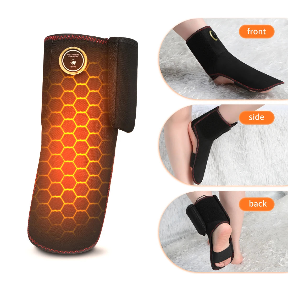 Wireless Ankle Heating Pad Electric Vibration Massage Heated Foot Hand Wrap for Wrist Ankle Rechargeable Heating Wristband Brace