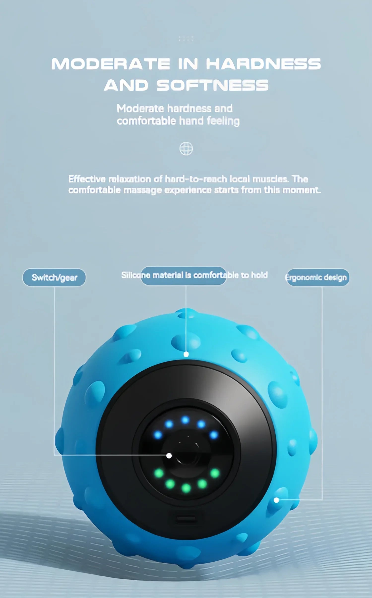 Electric Vibration Massage Ball Sports Fitness Foot Massage Facial Care Soothing Device Gym Home Training Yoga Massage Ball