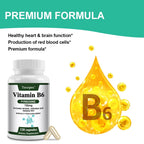 Vitamin B6 Supplements - Supports The Immune System, Nervous System, Energy Metabolism, Healthy Mood