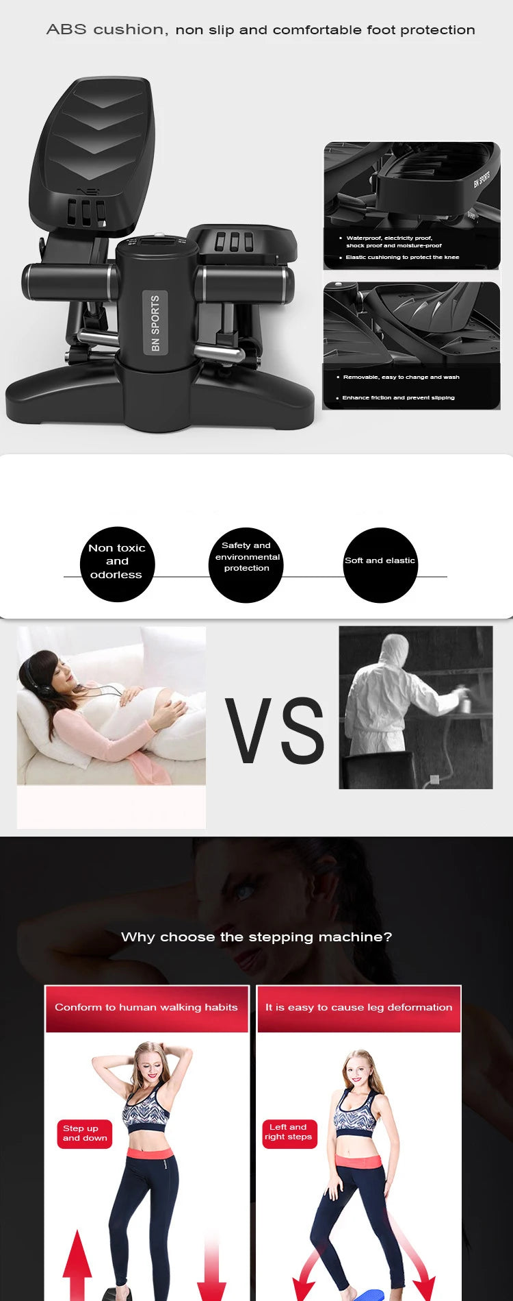 Home hydraulic stepper, training puller, mini fitness pedal, elderly exercise, home fitness equipment