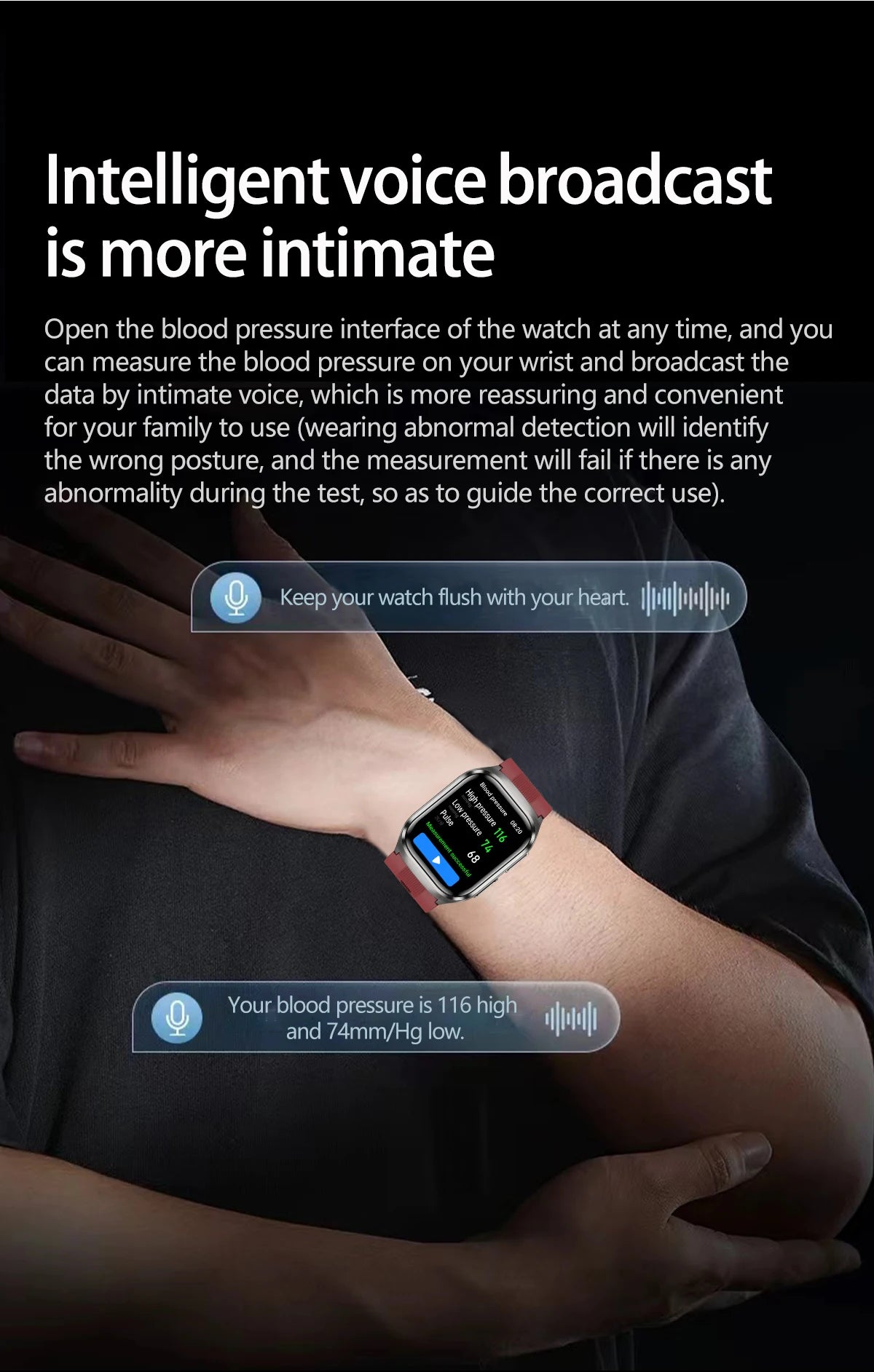 NEW Air Pump Airbag Blood Pressure Accurate Diagnosis Smart Watch ECG Temp Blood Fat Uric Acid Men Three High Monitor Smartwatch