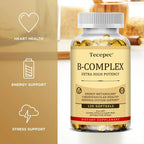 Vitamin B Complex-Contains Vitamins B1, B2, B3, B6, B5, B12 - Replenish Energy, Fight Stress and Enhance Immunity - 120 Capsules