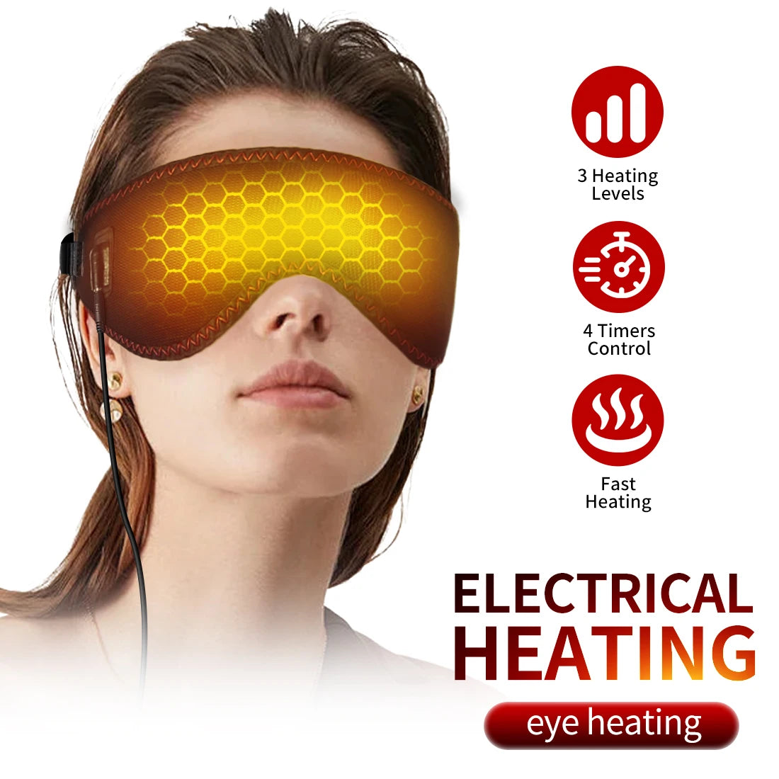 Heated Eye Mask Eye Mask for Dry Eyes with 3 Heat Levels Hot Compress Warm Compress Heating Pad for Sleep Dark Circles