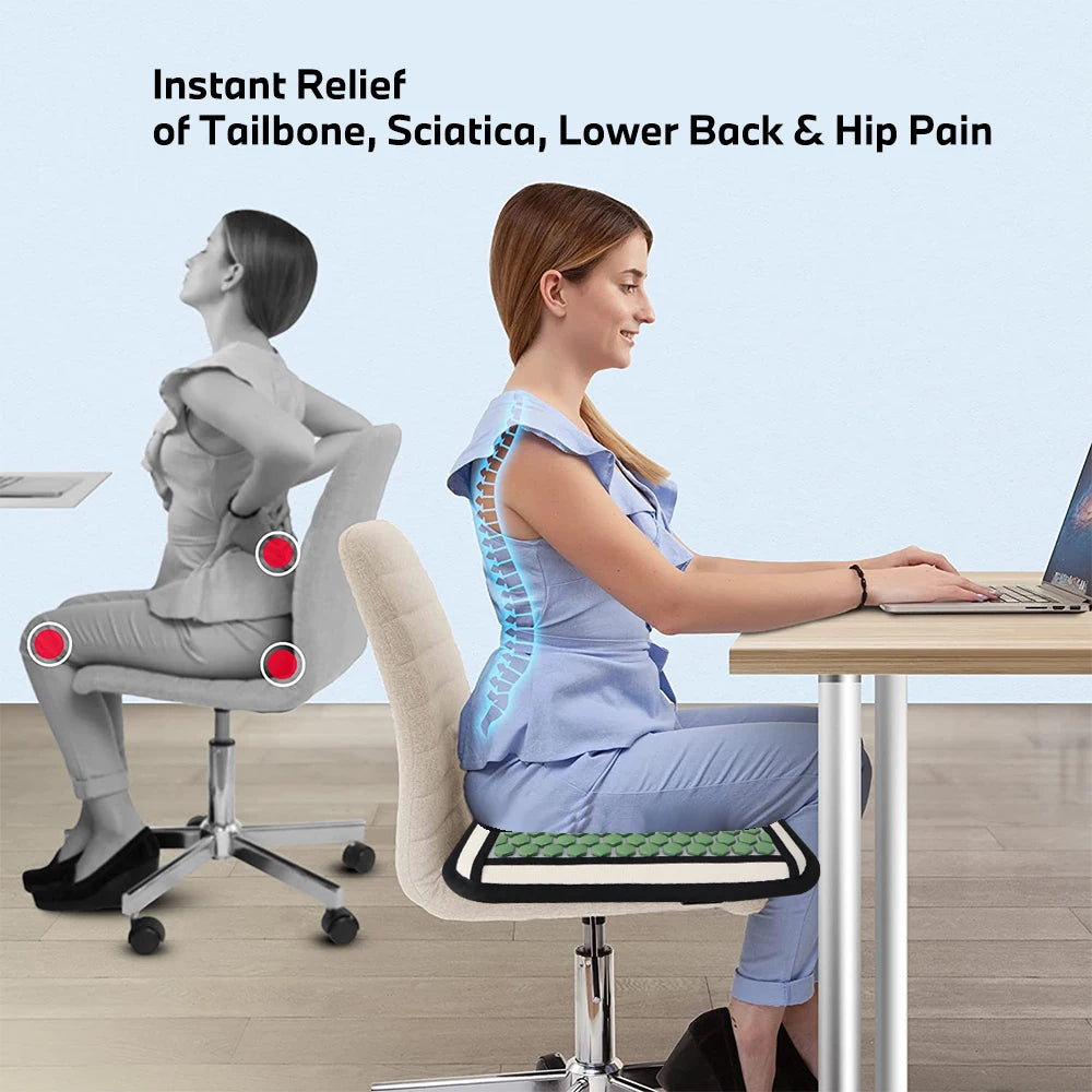 Pelvic Floor Buttock Muscle Massage Pad infrared Heated jade Mat Therapy Prostate Massage Pad pain Relief Tool Good For Heath