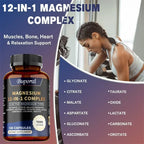 Magnesium Complex - Supports Bone, Muscle, Nerve & Heart Health, Relieves Stress, Improves Digestion, Promotes Overall Health