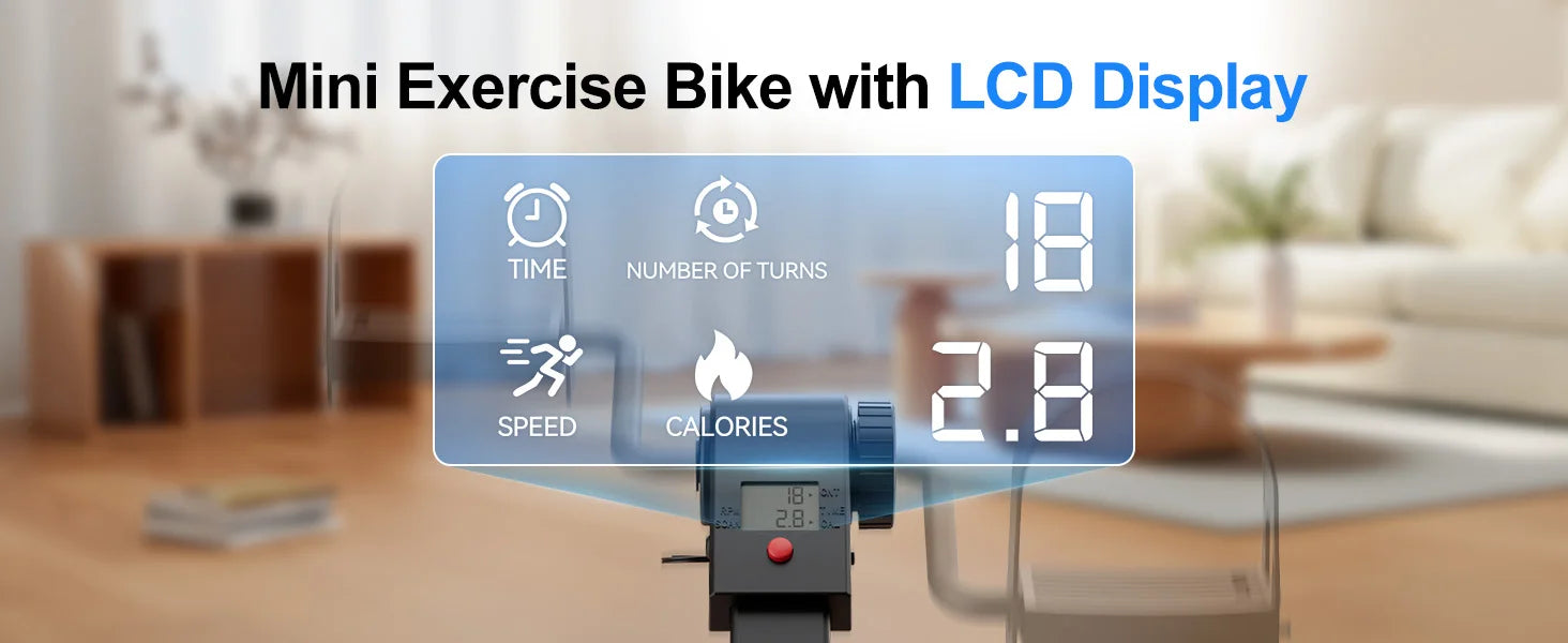 Under Desk Bike Pedal Mini Exercise Bike with Electronic Display for Indoor Leg and Arm Recovery  Folding Pedal Exerciser