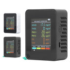 Air Quality Monitor Portable LCD Backlight Screen CO2 TVOC HCHO PM2.5 PM10 Detector with Alarm Indoor CO2 Monitor Air Monitor
