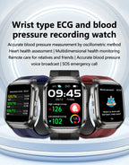 NEW Air Pump Airbag Blood Pressure Accurate Diagnosis Smart Watch ECG Temp Blood Fat Uric Acid Men Three High Monitor Smartwatch
