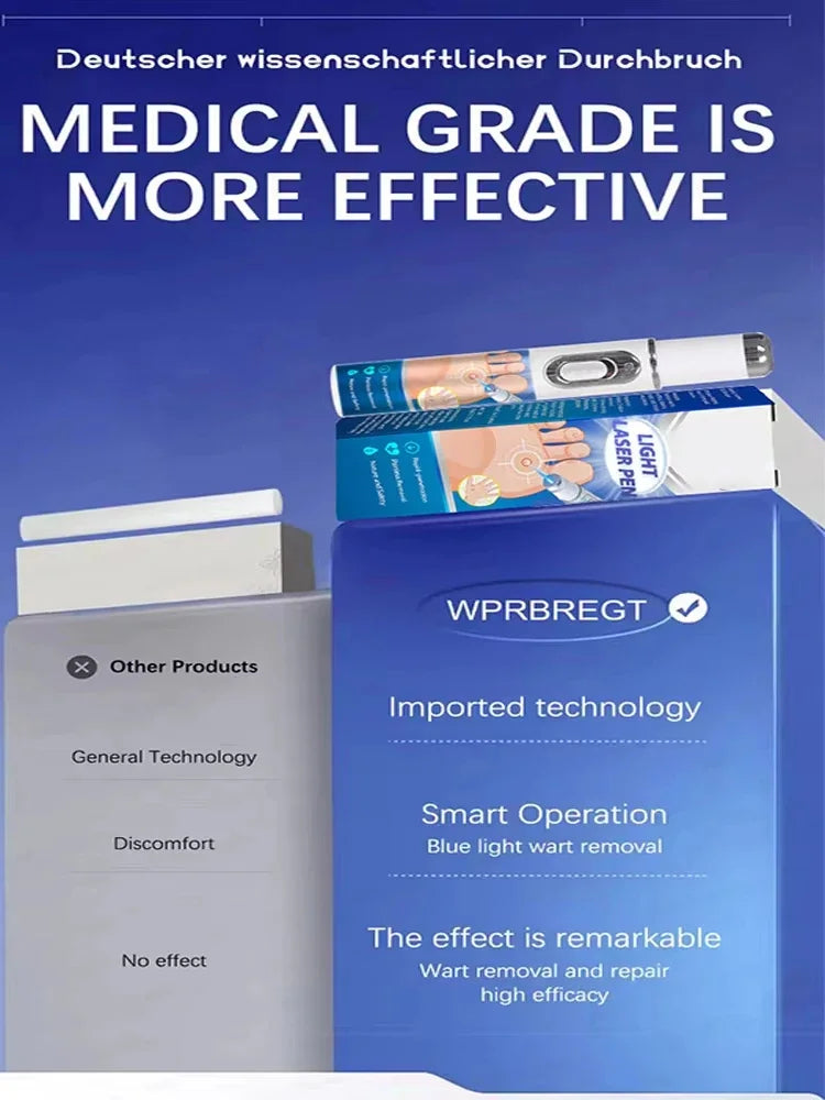 Quick and painless removal of warts, the latest generation blue light laser pen, hot-selling package