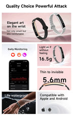 New Health Smart Bracelet Men Women Fitness Sports Band Stress Test HRV Monitor Waterproof Pedometer Smart Watch for Android iOS