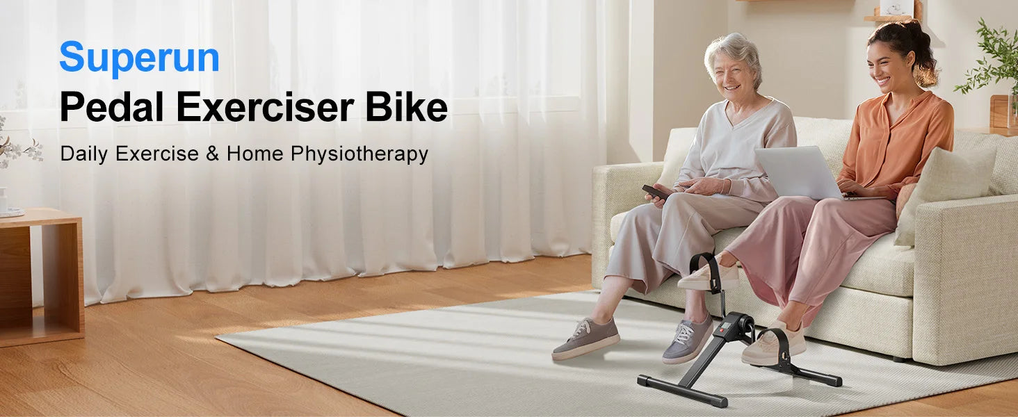 Under Desk Bike Pedal Mini Exercise Bike with Electronic Display for Indoor Leg and Arm Recovery  Folding Pedal Exerciser