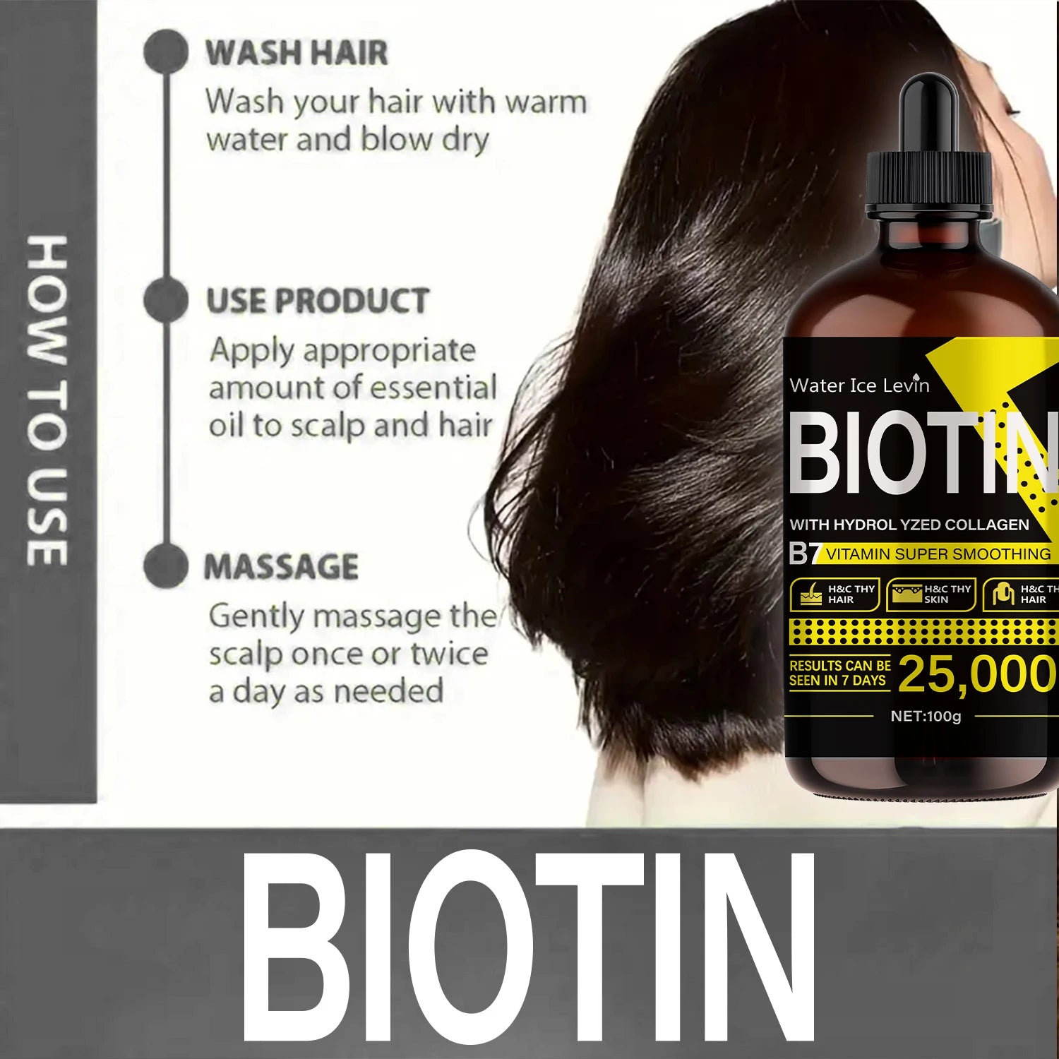 Biotin Hair Essential Oil - Pure Liquid Vitamins, Care Hair, Rejuvenating Hair - Unisex