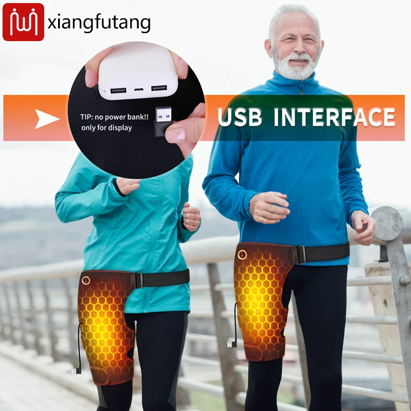 Cordless Heated Hip Support Brace with Massager for Sciatica Pain Relief Lower Back Therapy Hip Heating Pad for Physical Healing