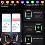 NEW Air Pump Airbag Blood Pressure Accurate Diagnosis Smart Watch ECG Temp Blood Fat Uric Acid Men Three High Monitor Smartwatch