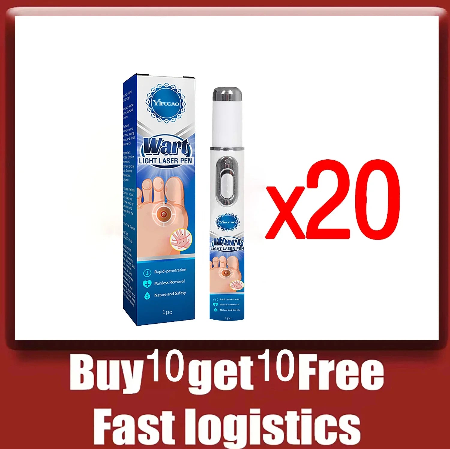 Quick and painless removal of warts, the latest generation blue light laser pen, hot-selling package