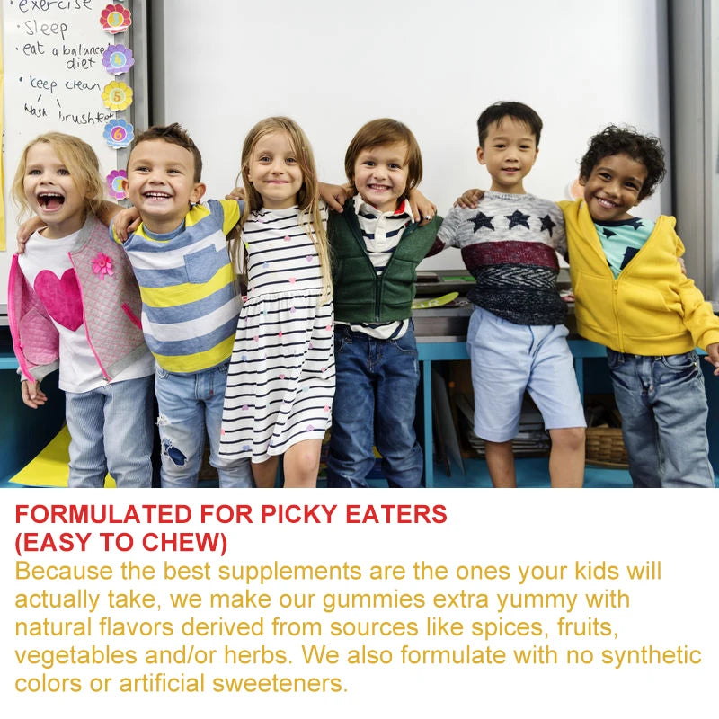 Children's Gummy Vitamins - with Vitamins C, D, B6 and Zinc, Flaxseed Oil Omega 3 To Support Children's Development
