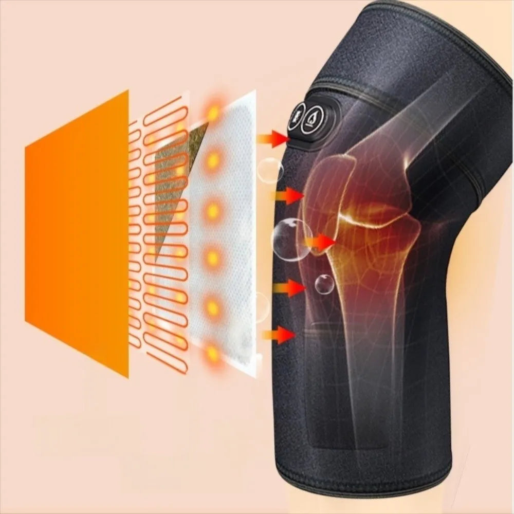 3 Heat Levels Heated Knee Wrap 6 Adjustable Vibrations Joint Pain Relief Heated Knee Brace Arthritis Pain Relief