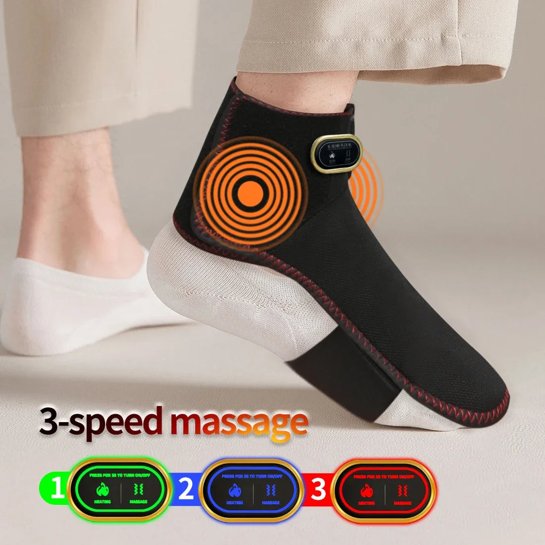 Wireless Ankle Heating Pad Electric Vibration Massage Heated Foot Hand Wrap for Wrist Ankle Rechargeable Heating Wristband Brace