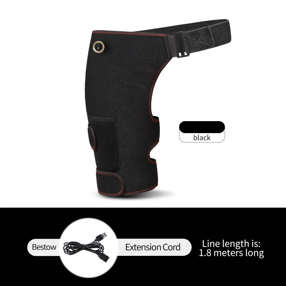 Cordless Heated Hip Support Brace with Massager for Sciatica Pain Relief Lower Back Therapy Hip Heating Pad for Physical Healing