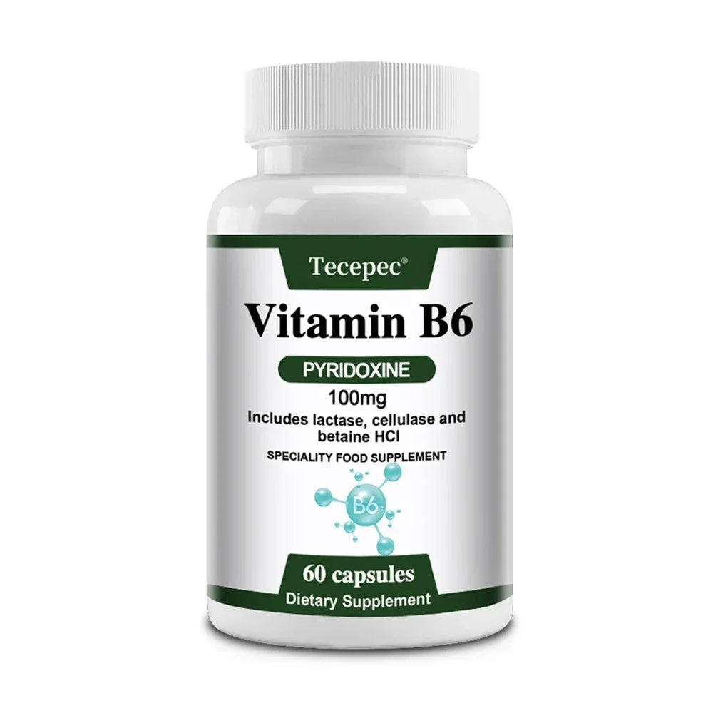 Vitamin B6 Supplements - Supports The Immune System, Nervous System, Energy Metabolism, Healthy Mood