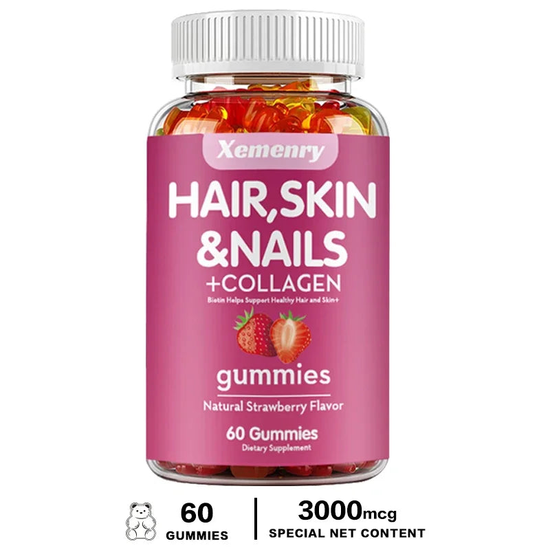 Hair, Skin & Nails Gummies | Hair Vitamins for Men and Women | Biotin Supplements