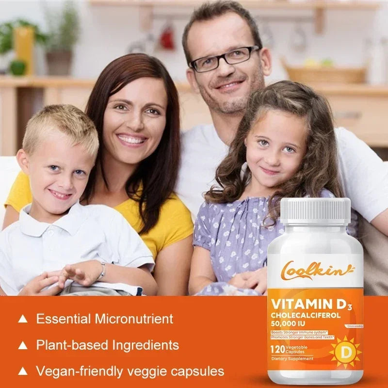 Vitamin D3 50000IU - Immune Support, Healthy Muscle Health, Strong Bones and Nervous System Health
