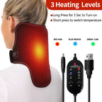 Heating Neck Support- Vibration Massager Hot Compress Relieves Joint Pain Discomfort overuse injury 3-Level Timer USB Port
