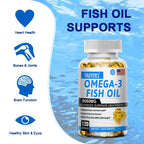 Omega-3 Fish Oil Supplement - Rich in EPA+DHA, Lutein, Supports Heart, Brain & Joint Health, Antioxidant, 120 Capsules