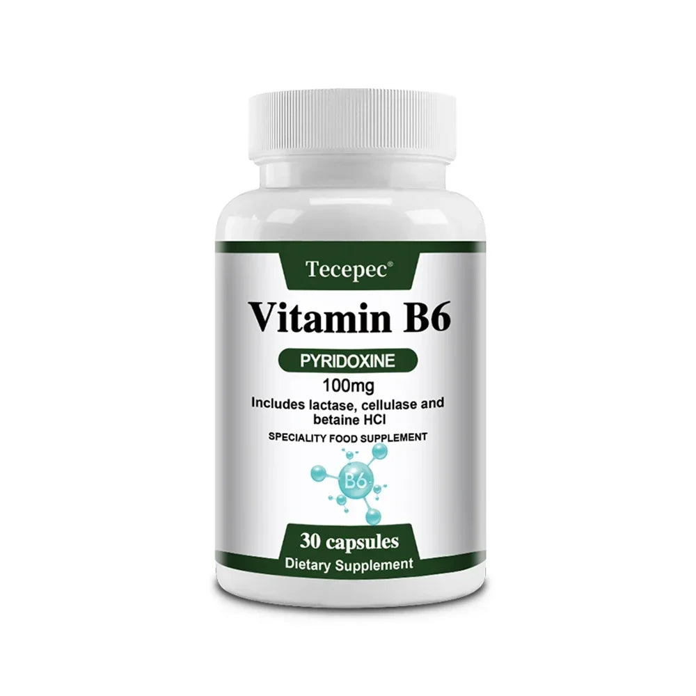 Vitamin B6 Supplements - Supports The Immune System, Nervous System, Energy Metabolism, Healthy Mood