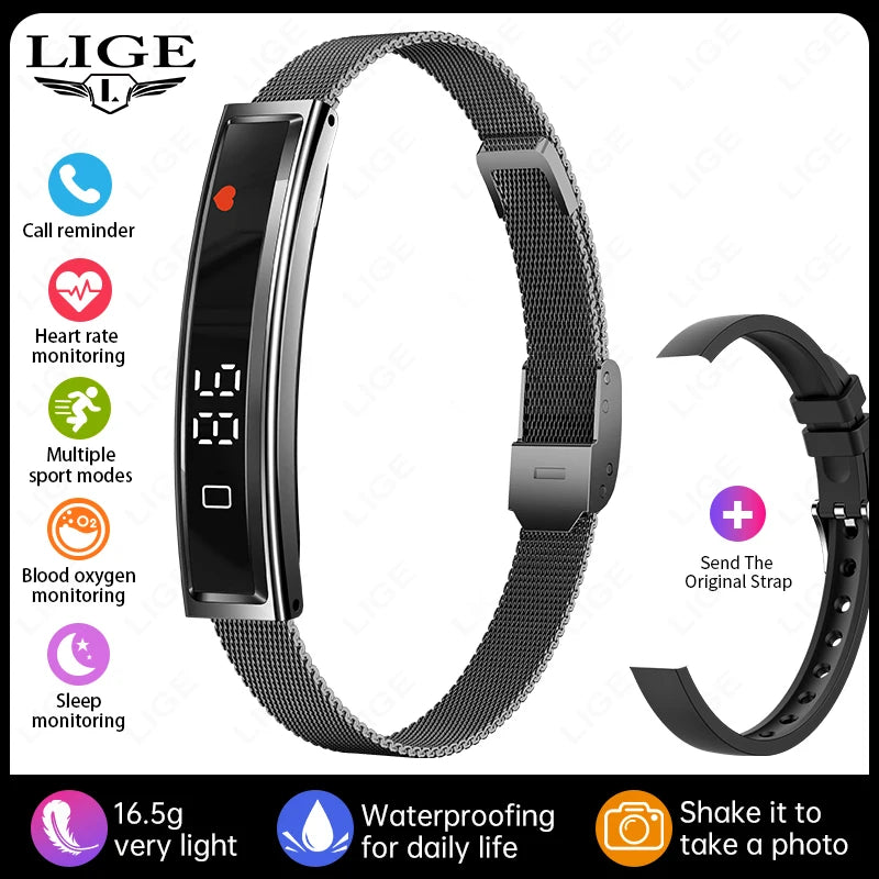 New Health Smart Bracelet Men Women Fitness Sports Band Stress Test HRV Monitor Waterproof Pedometer Smart Watch for Android iOS