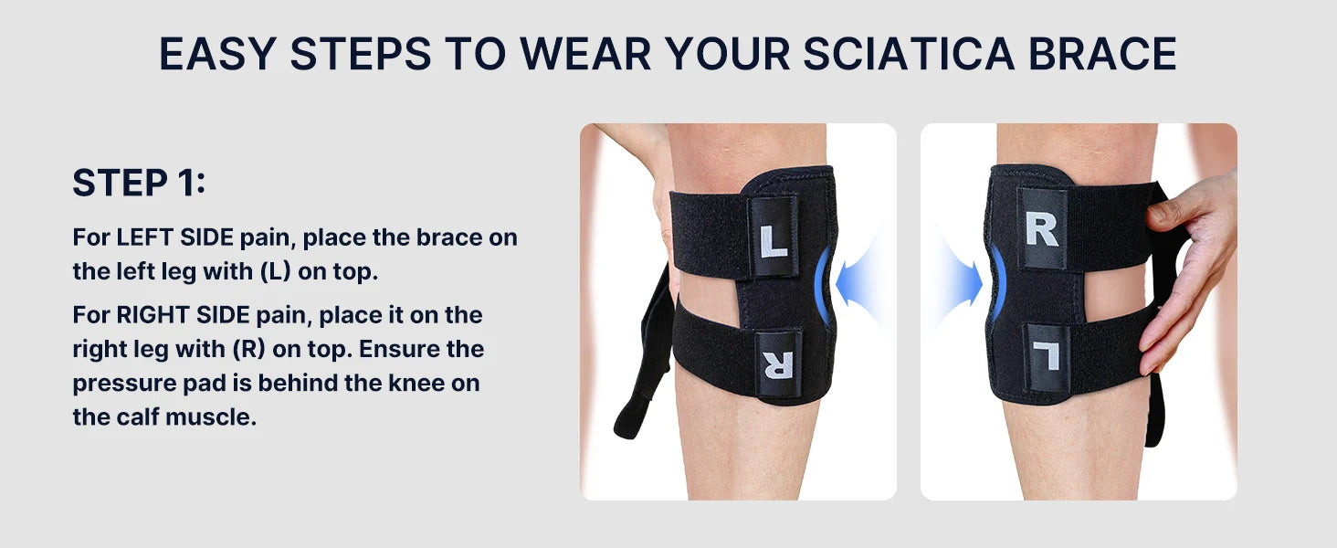 Fit Sciatica/Patella Pain Relief Devices:  – Sciatic Nerve Brace with Dual Pressure Pads Targeted Compression for maximum Relief
