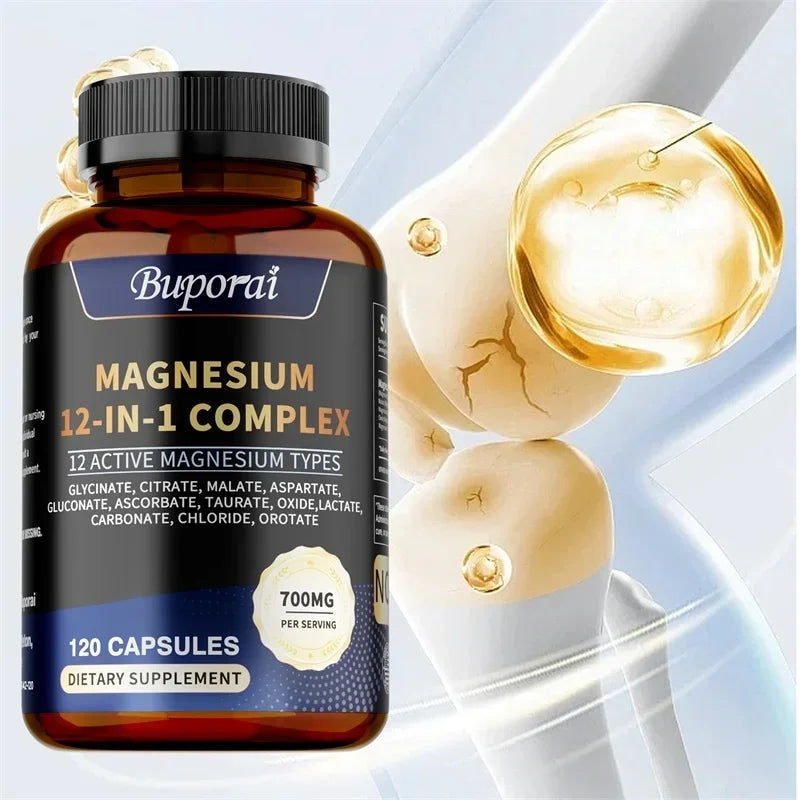Magnesium Complex - Supports Bone, Muscle, Nerve & Heart Health, Relieves Stress, Improves Digestion, Promotes Overall Health