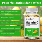 Vitamin C 1000mg - with Citrus, Rose hips,Immune System & Collagen High Potency Fat Soluble Ascorbic Acid Supplement