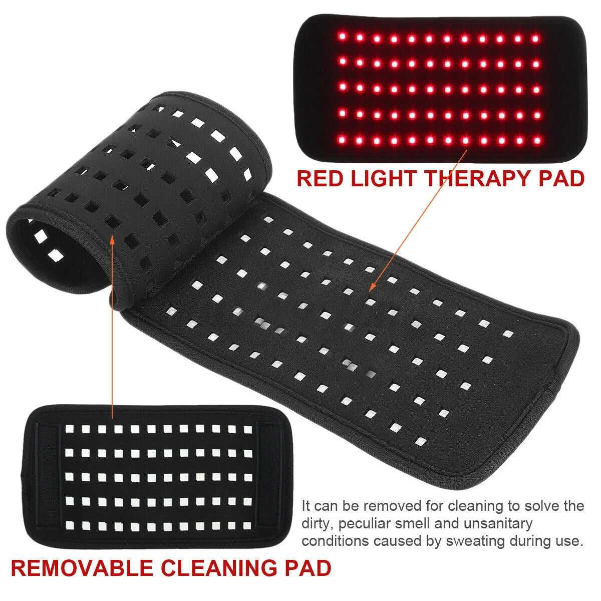 Infrared Light LED Healthcare Waist Red Light Heating Massage Belt Pad Lumbar Back Waist Massage For Back Knee Hands Feet Relief