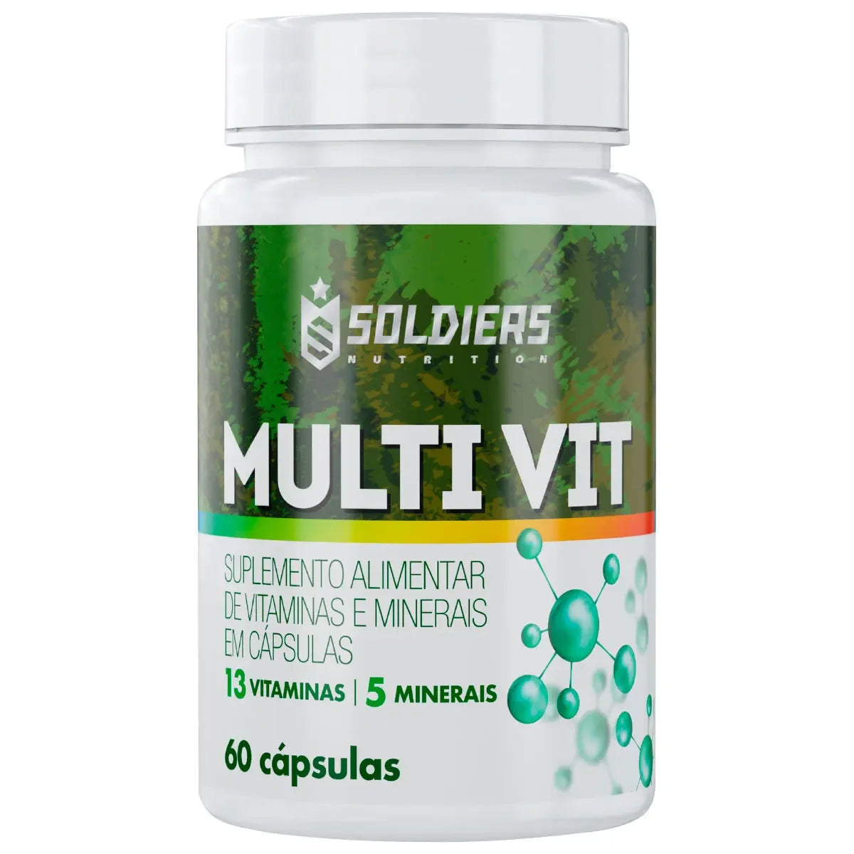 Multivitamin 60 Caps - 5 Minerals-13 Vitamins-Soldiers Nutrition