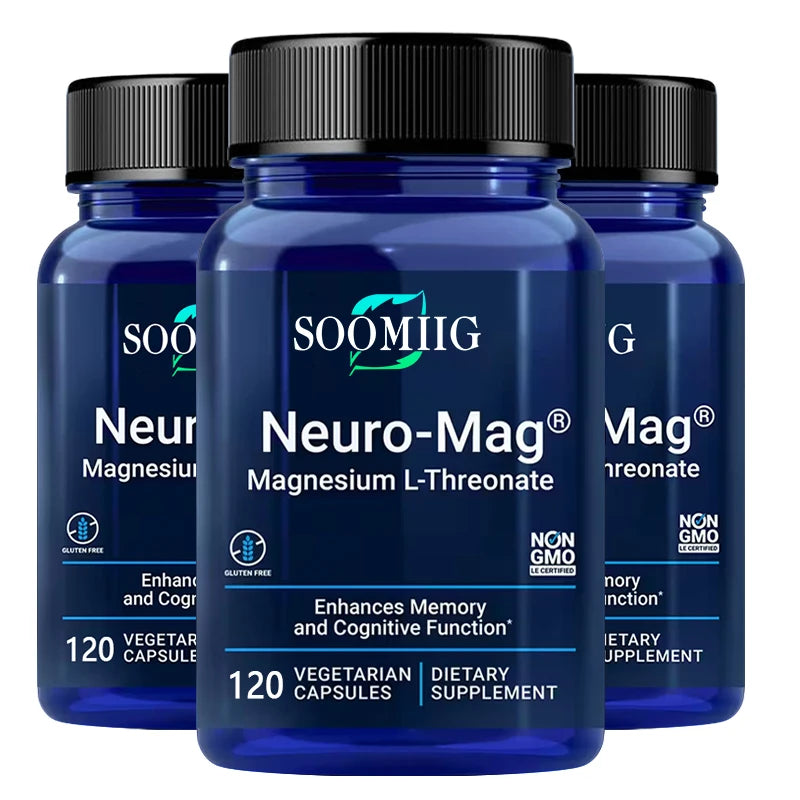 Magnesium L-Threonate - Ultra Absorbable Magnesium, Vegetarian Capsules, Helps Enhance Memory, Focus, and Overall Cognition