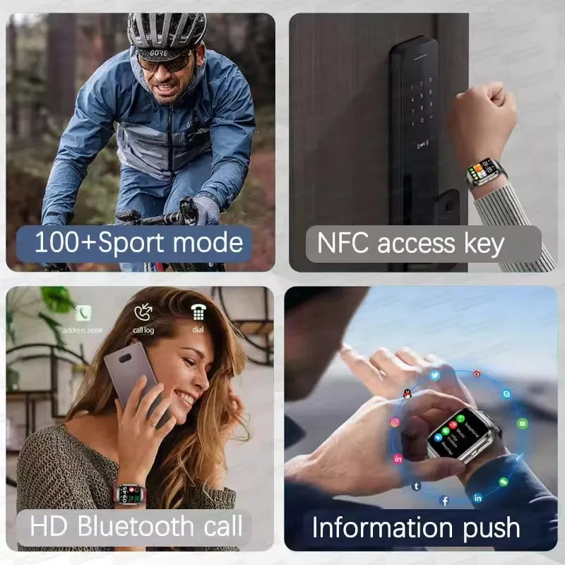 NEW Air Pump Airbag Blood Pressure Accurate Diagnosis Smart Watch ECG Temp Blood Fat Uric Acid Men Three High Monitor Smartwatch