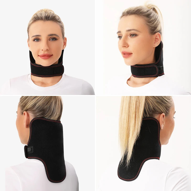 Heating Neck Support- Vibration Massager Hot Compress Relieves Joint Pain Discomfort overuse injury 3-Level Timer USB Port