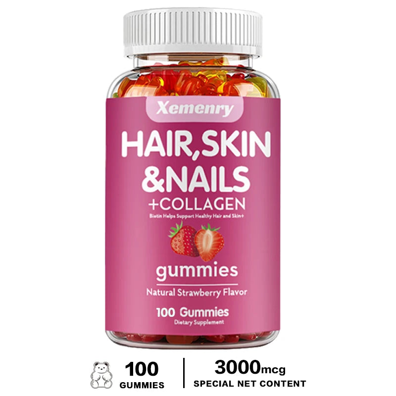 Hair, Skin & Nails Gummies | Hair Vitamins for Men and Women | Biotin Supplements