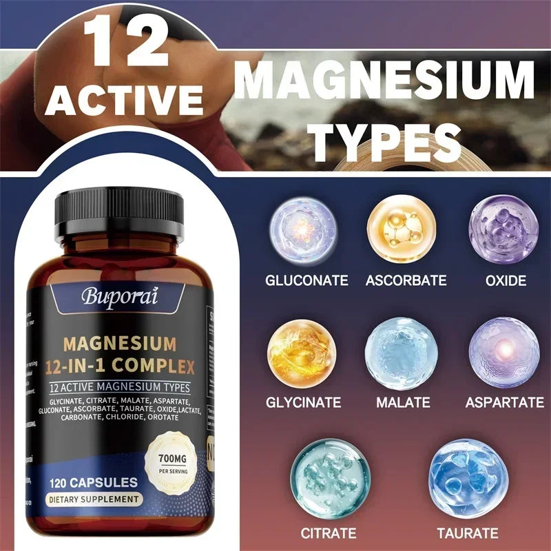 Magnesium Complex - Maintains A Good Mood, and Promotes Overall Health, Supports Muscle, Bone, Joint Health, Relieves Stress