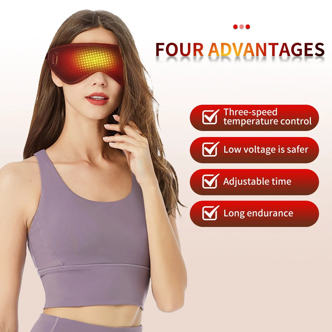 Heated Eye Mask Eye Mask for Dry Eyes with 3 Heat Levels Hot Compress Warm Compress Heating Pad for Sleep Dark Circles