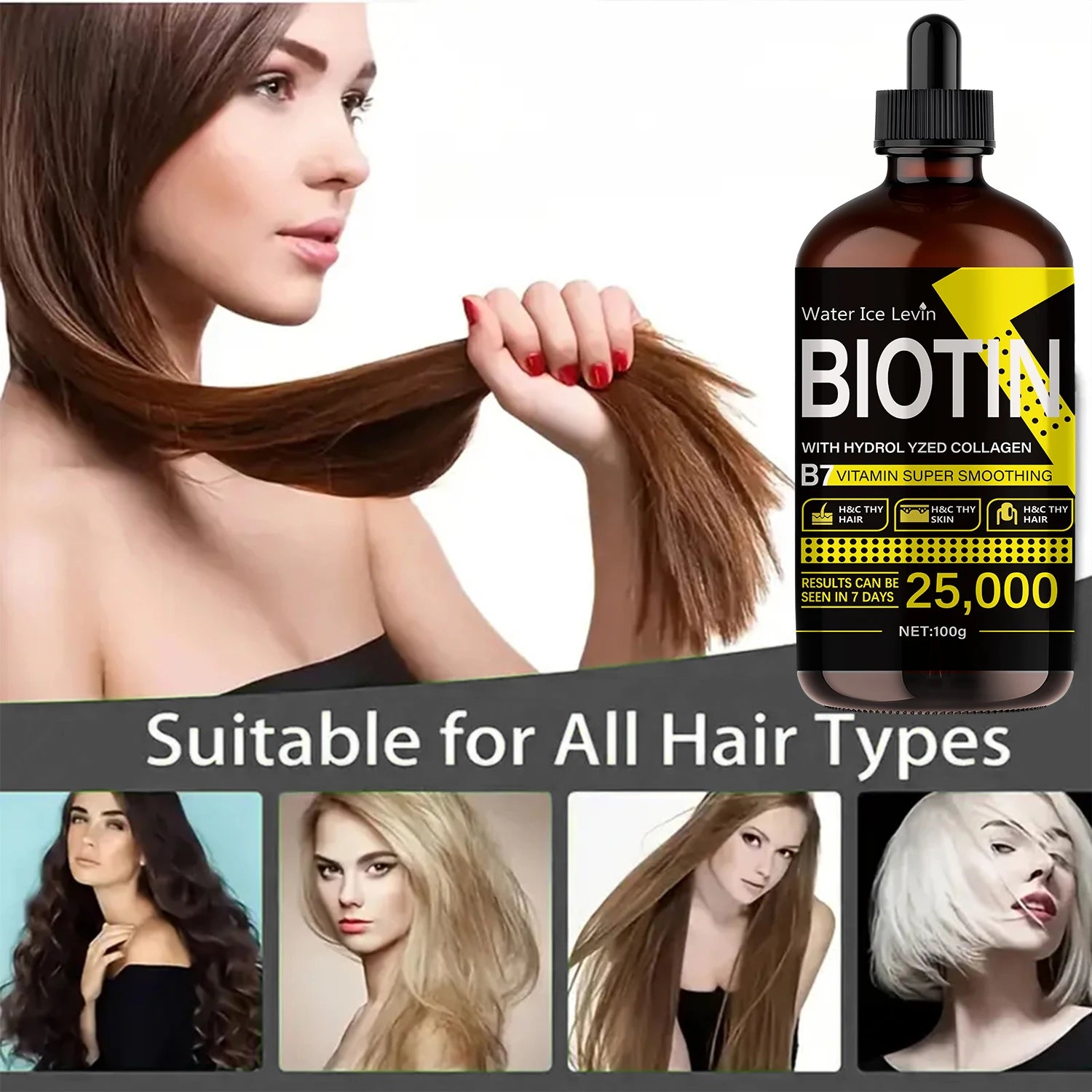 Biotin Hair Essential Oil - Pure Liquid Vitamins, Care Hair, Rejuvenating Hair - Unisex
