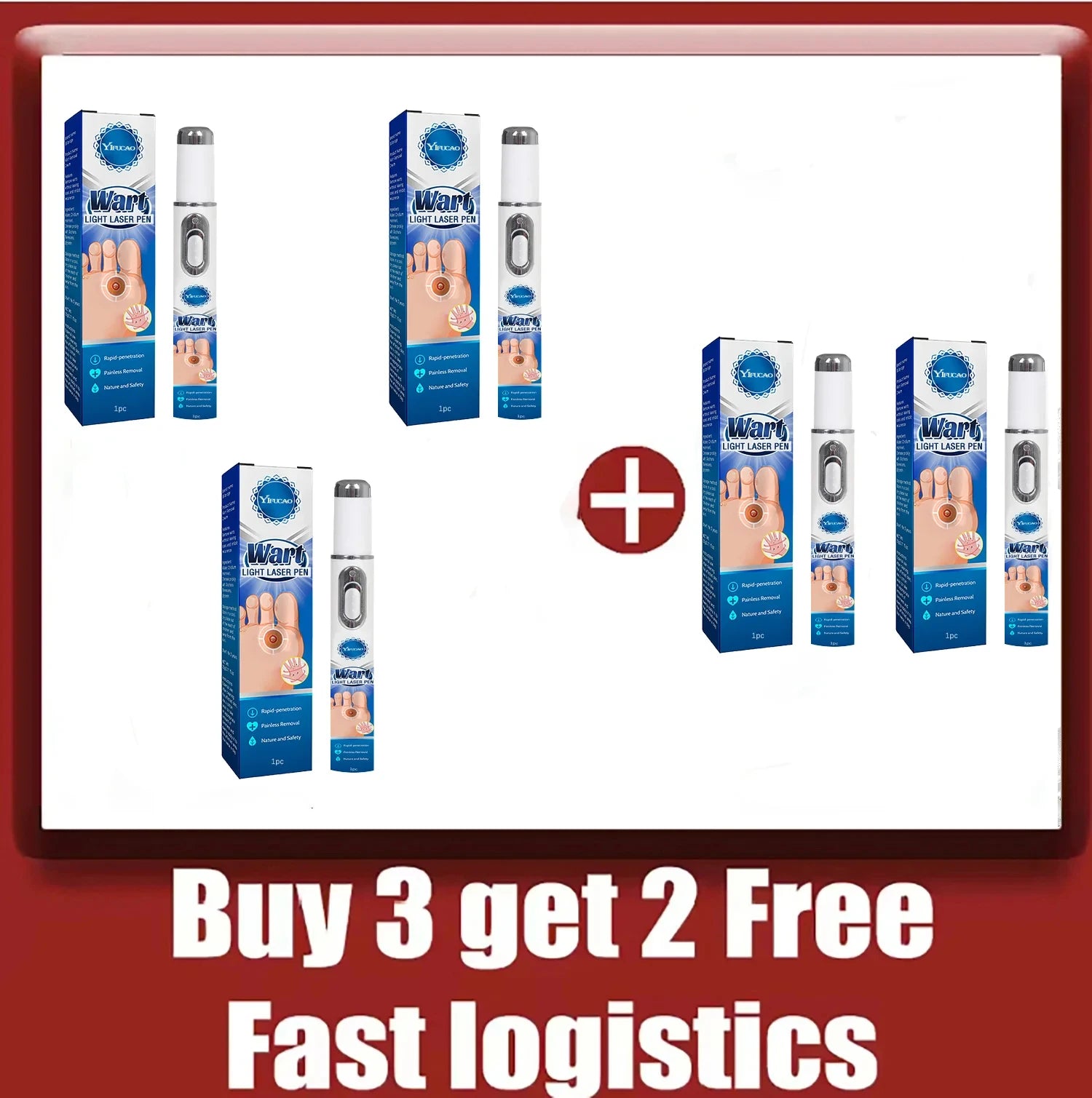 Quick and painless removal of warts, the latest generation blue light laser pen, hot-selling package