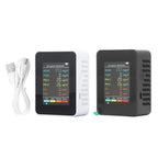 Air Quality Monitor Portable LCD Backlight Screen CO2 TVOC HCHO PM2.5 PM10 Detector with Alarm Indoor CO2 Monitor Air Monitor